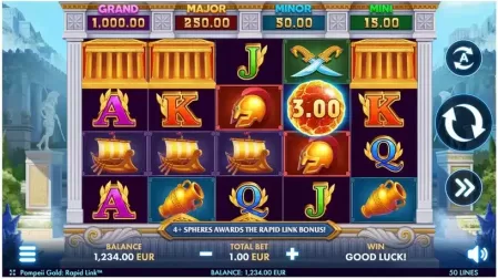 Pompeii Gold: Rapid Link slot screenshot 1