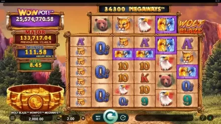 Wolf Blaze WOWPOT! Megaways slot screenshot 1