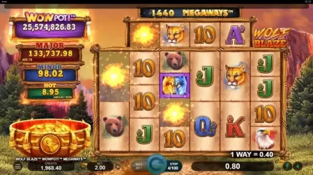 Wolf Blaze WOWPOT! Megaways slot screenshot 2
