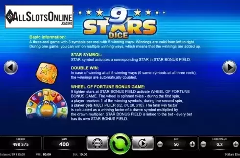 Features screen