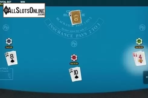 Reel screen. Blackjack with Perfect Pairs from OneTouch