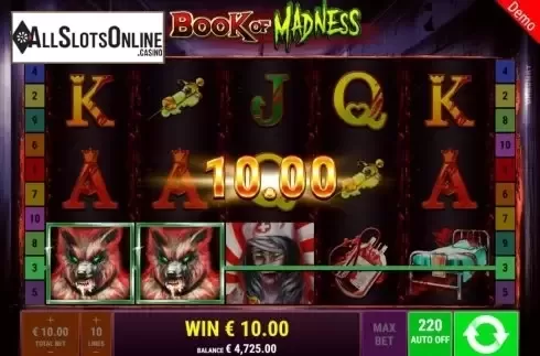 Win Screen 4. Book of Madness from Gamomat