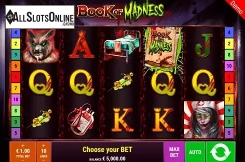 Reel Screen. Book of Madness from Gamomat
