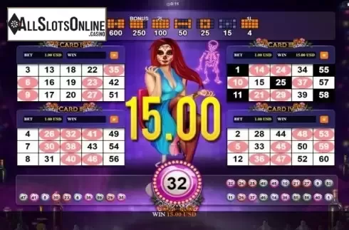 Win Screen. Cabaret Dancing Bones from Betixon
