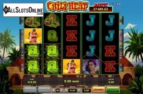 Wild win screen. Chili Heat (Green Tube) from Greentube