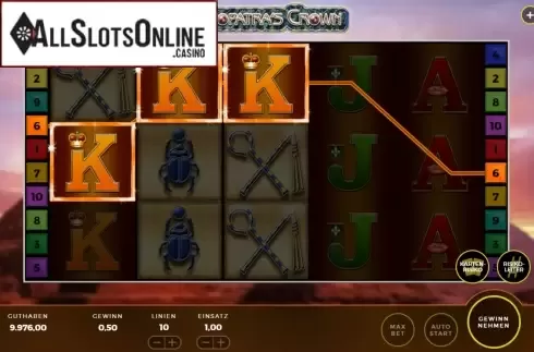 Win Screen 1. Cleopatra's Crown from Bally Wulff