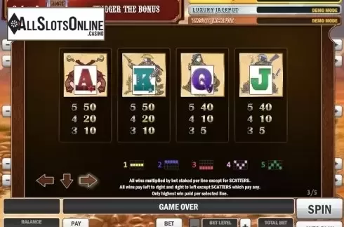 Paytable 3. Cowboy Treasure from Play'n Go