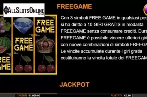 Paytable 3. Crown from Nazionale Elettronica
