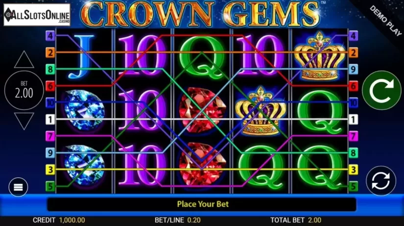 Paylines. Crown Gems from Reel Time Gaming