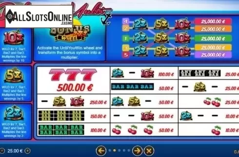 Paytable. Deluxxxe Multi from GAMING1