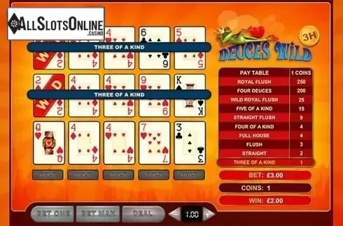 Game workflow 2. Deuces Wild 3 Hands (GVG) from GVG