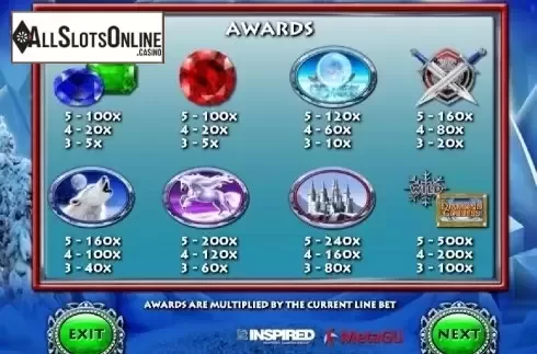Screen2. Diamond Goddess from OpenBet
