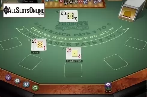 Game Screen. European Blackjack Gold MH from Microgaming