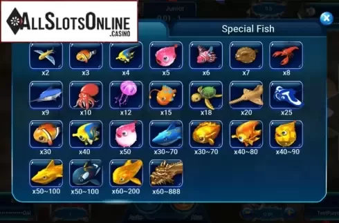 Paytable 1. Fishing God from Spadegaming