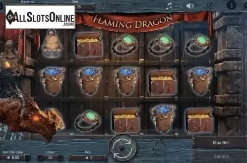 Reel screen. Flaming Dragon from Booming Games