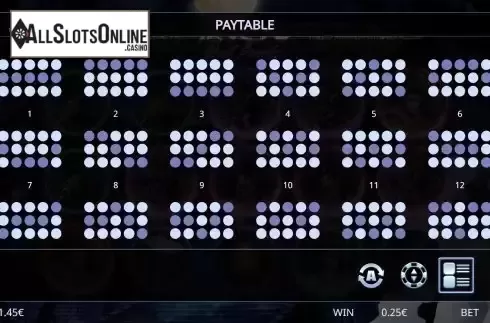 Paylines screen