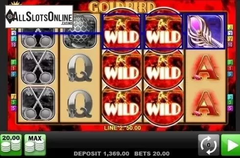 Wild Win screen. Goldbird from edict