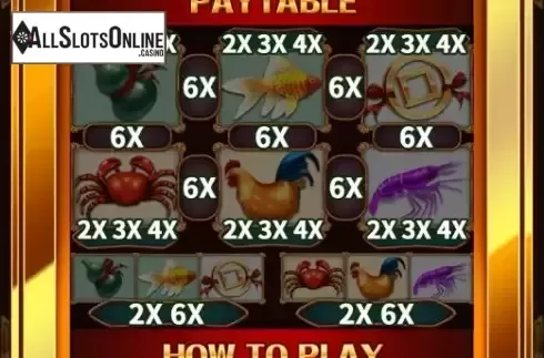Paytable screen