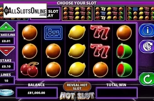 Reels screen. Hot Slot (Barcrest) from Barcrest