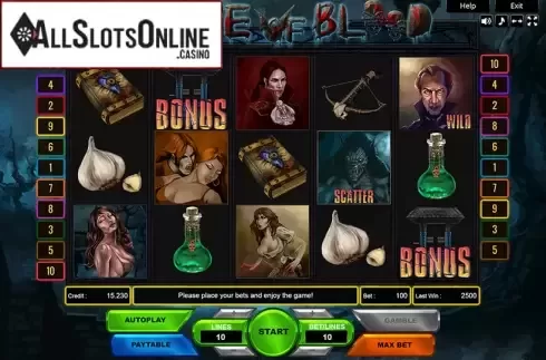 Reel Screen. House of Blood from Platin Gaming