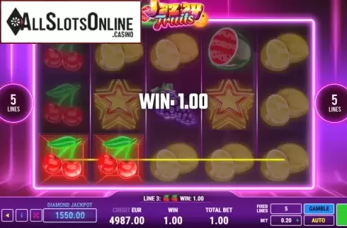 Win Screen 1. Jazzy Fruits from Fazi