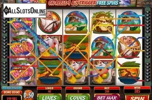 Screen8. Karate Pig from Microgaming