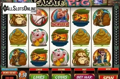 Screen6. Karate Pig from Microgaming