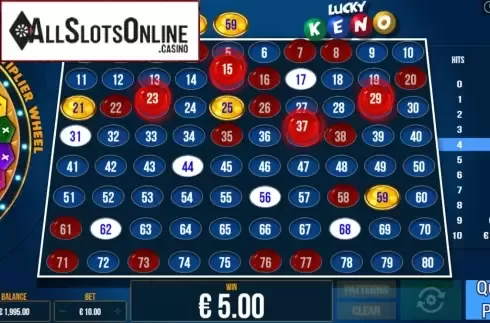 Win Screen. Lucky Keno from Pariplay