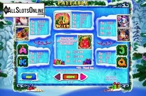 Paytable 1. Merry Christmas (Playson) from Playson
