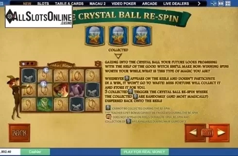 Paytable 2. Miss Fortune from Playtech