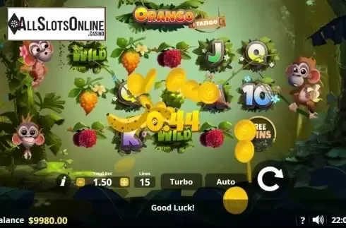 Win screen 2. Orango Tango from Lady Luck Games