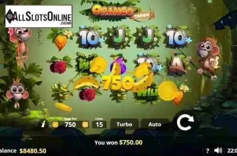 Win screen 3. Orango Tango from Lady Luck Games