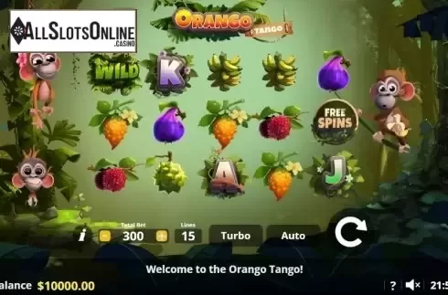 Reel screen. Orango Tango from Lady Luck Games