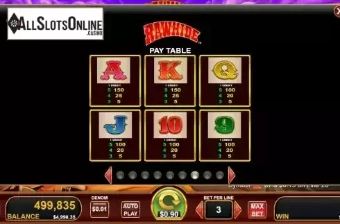 Paytable screen 2
