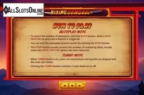 Paytable 5. Rising Samurai from Skywind Group