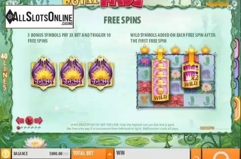 Paytable 1. Royal Frog from Quickspin