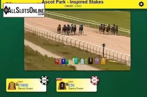 Reel screen. Rush Horses Go! from Inspired Gaming