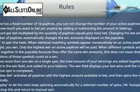 Paytable 2. Shark Meet from Booming Games