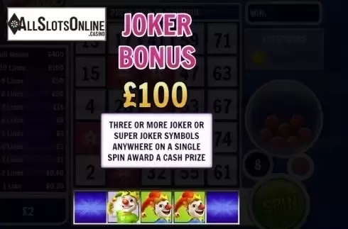 Paytable 1. Slingo Britain’s Got Talent from Slingo Originals