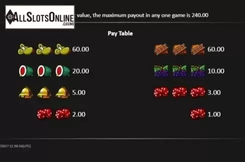 Paytable. Snakes Ladders Pull Tab from Realistic