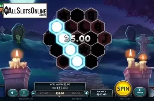 Win screen. Spooktacular Spins from Nucleus Gaming