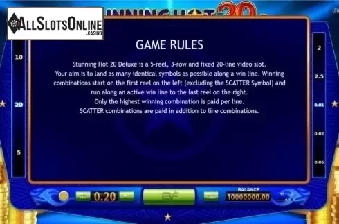 Screen3. Stunning Hot 20 Deluxe from BF games