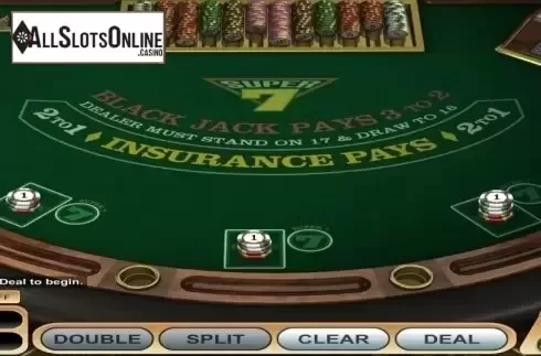 Game Screen. Super 7 Blackjack from Betsoft