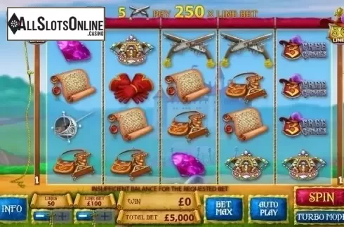 Game Workflow screen. The Three Musketeers and the Queen's Diamond (Playtech) from Playtech