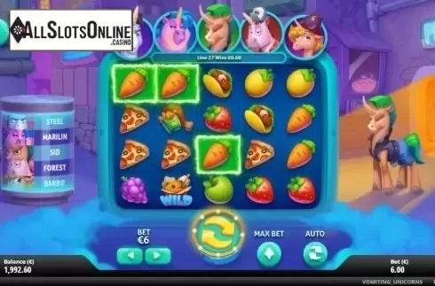 Win Screen 2. Vomiting Unicorns from Gluck Games
