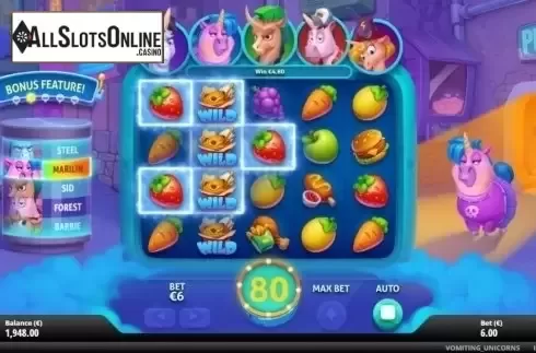 Win Screen 3. Vomiting Unicorns from Gluck Games