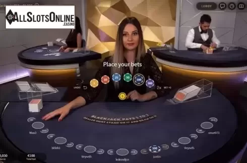 Game Screen 2. White Gold Blackjack from NetEnt