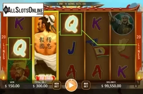 Win screen. Yue Fei from KA Gaming