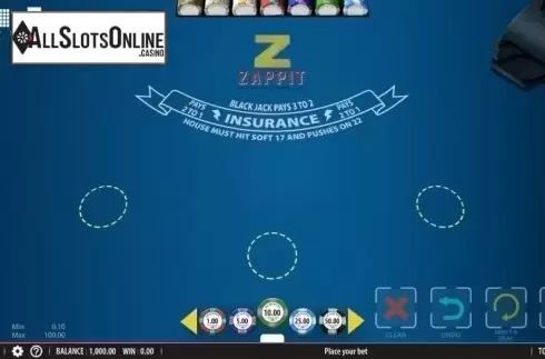 Game Screen 1. Zappit Blackjack from Red7