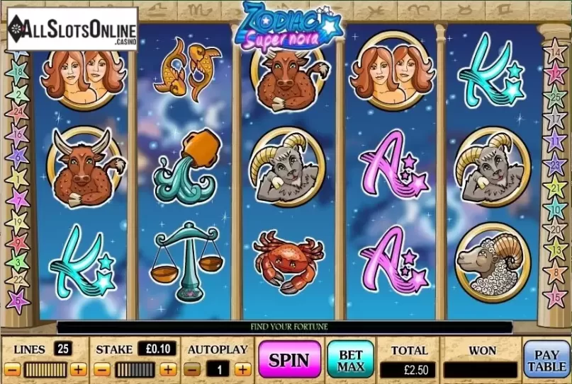 Screen3. Zodiac Supernova from Playtech